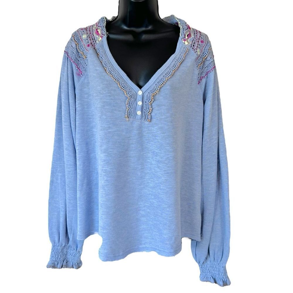 Free People Siesta Fiesta Pullover Blouse